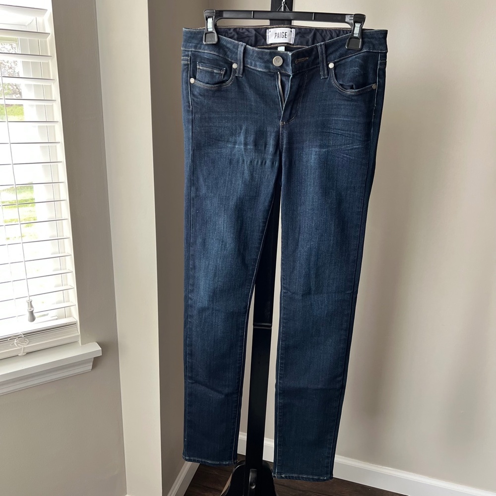 NWOT PAIGE Skyline Skinny Dark Wash Jeans - 28